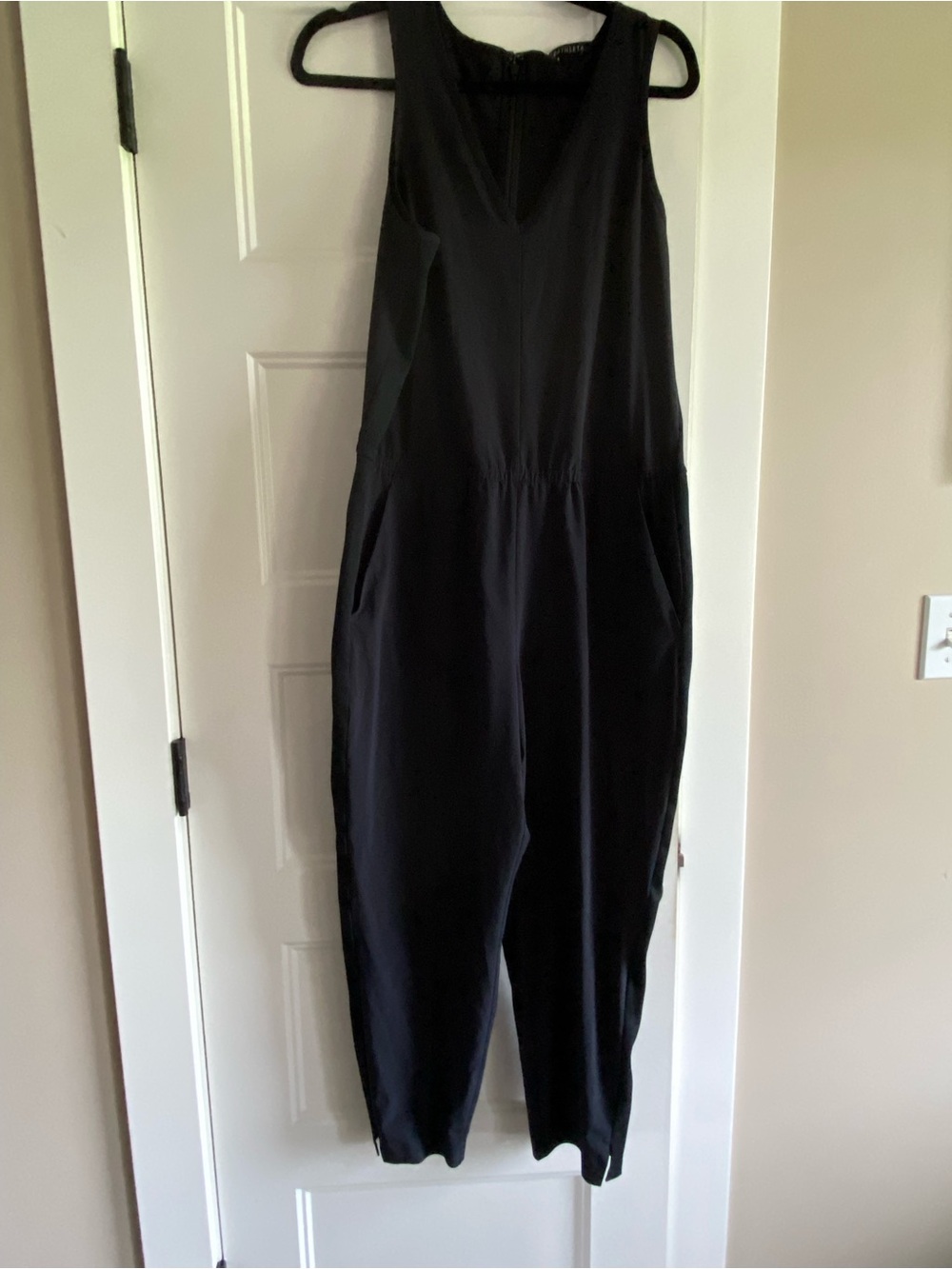 Athleta Black Sleeveless Jumpsuit with Tapered Legs